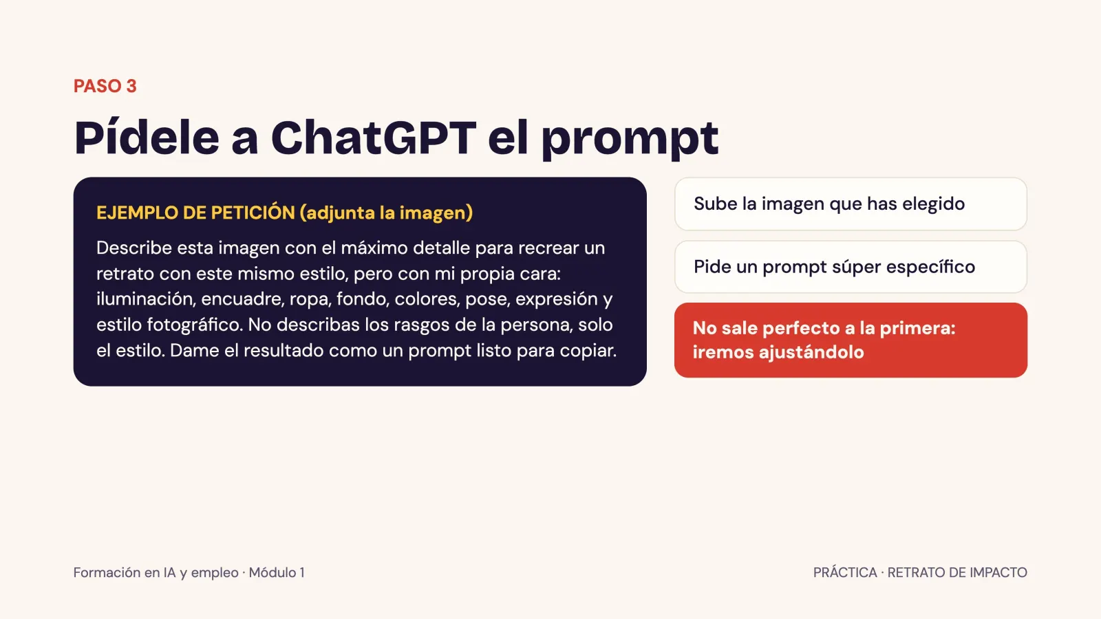 Aprenderás los prompts que te dan una imagen profesional en internet.